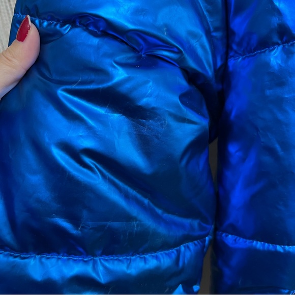 Champion X NASA men sz XS Metallic Puffer Jacket Blue Quilted - Picture 4 of 16